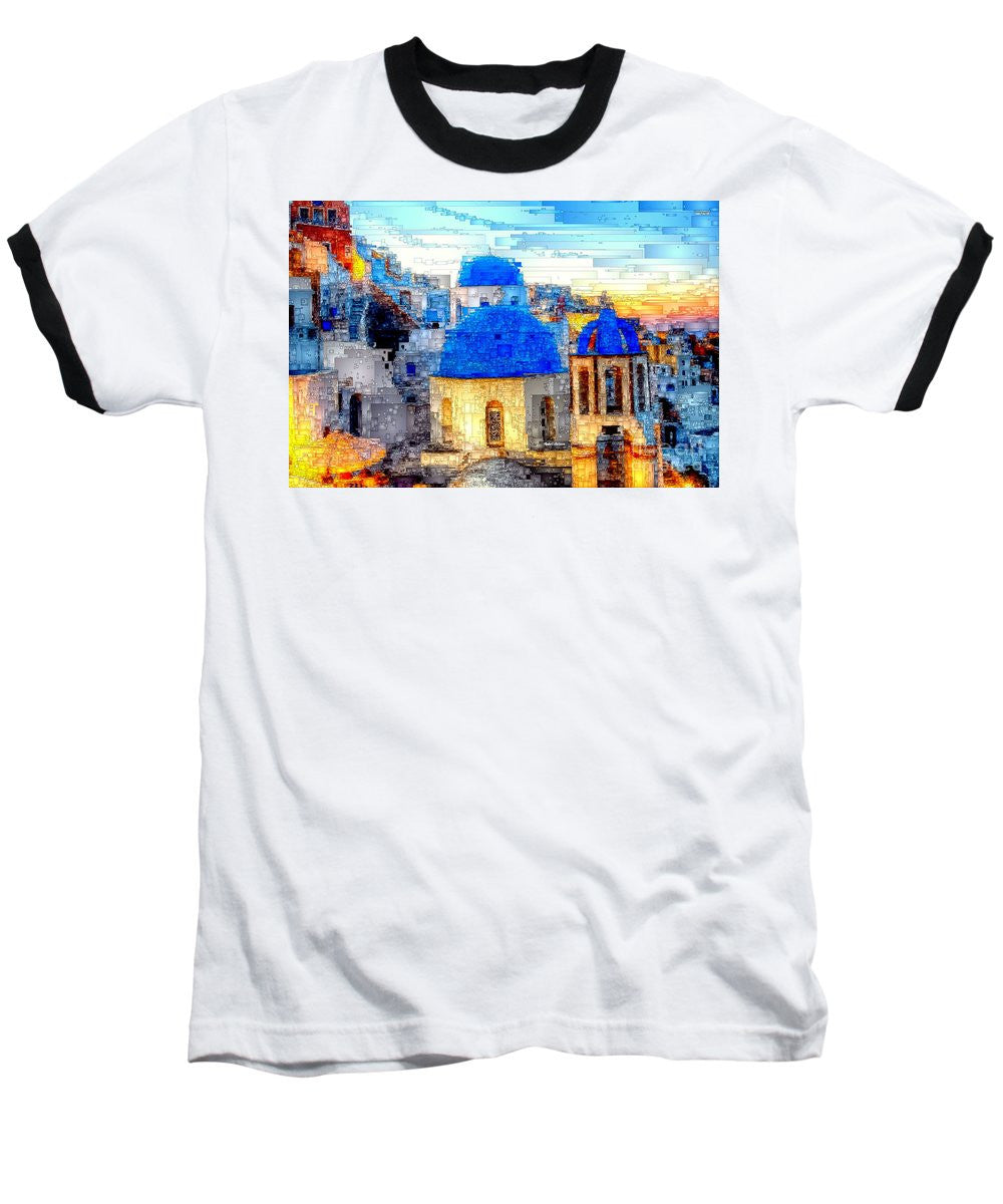 Baseball T-Shirt - Santorini Island, Greece