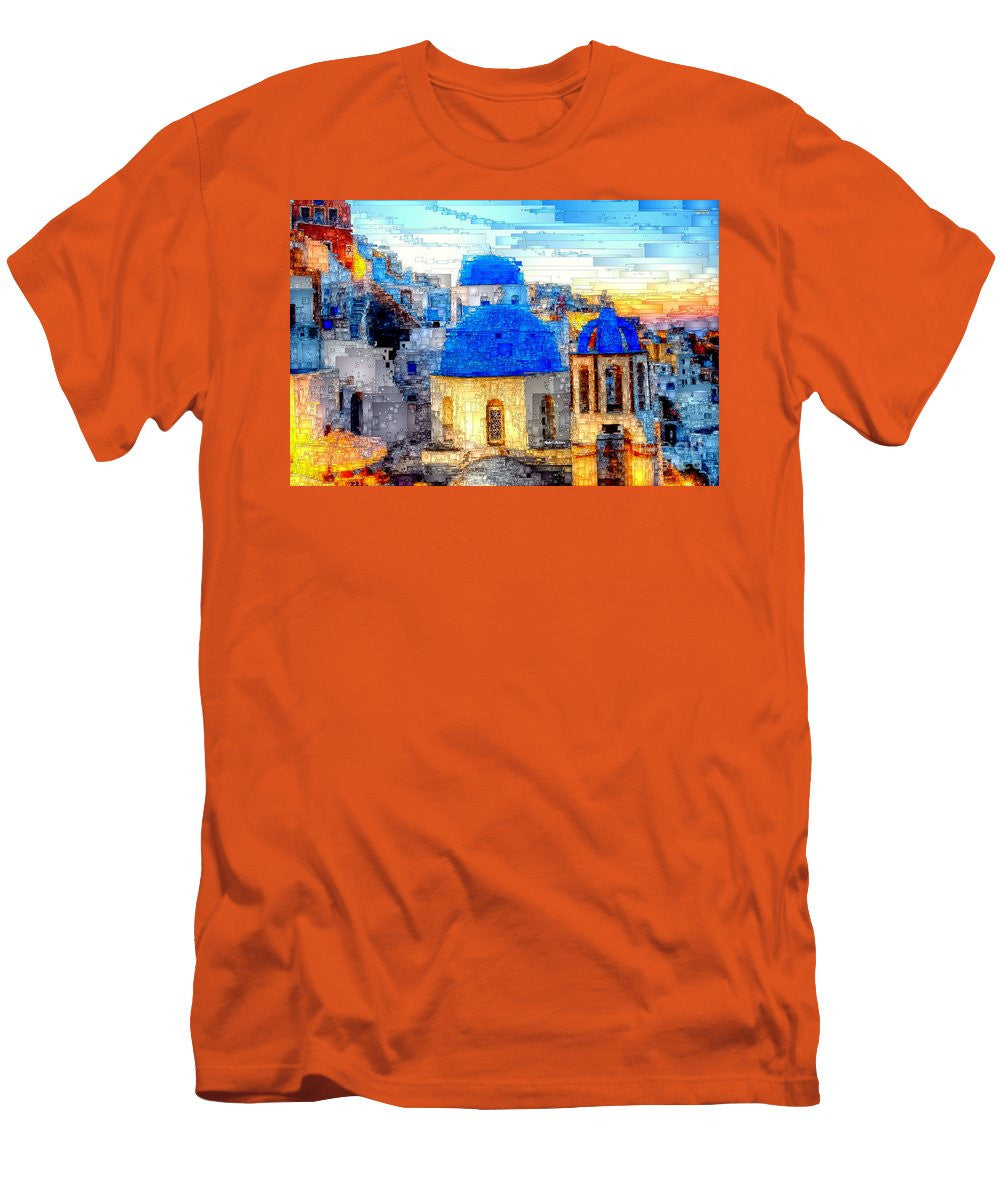 T-shirt pour homme (coupe ajustée) - Île de Santorin, Grèce