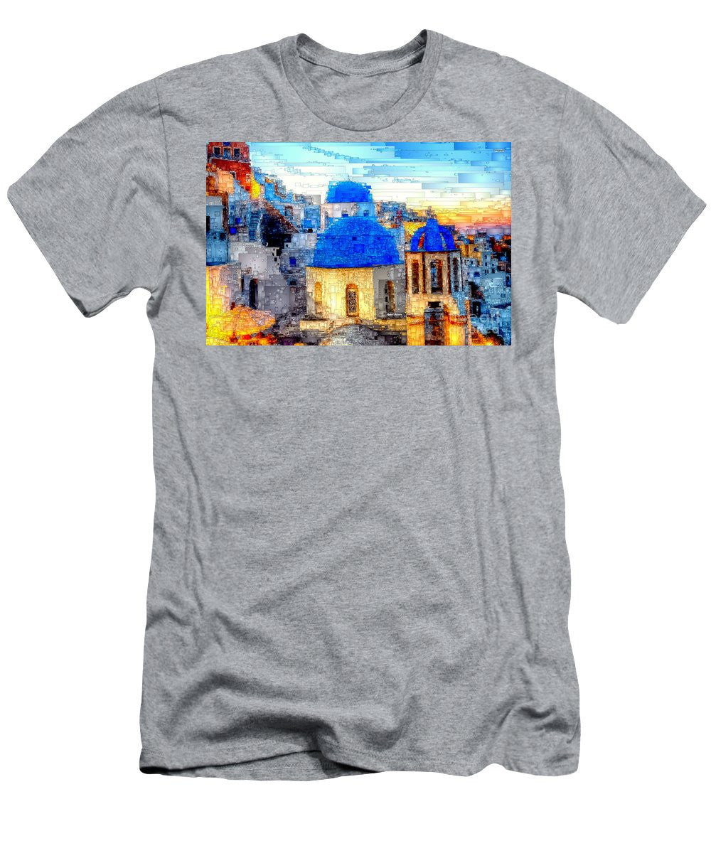 T-shirt pour homme (coupe ajustée) - Île de Santorin, Grèce