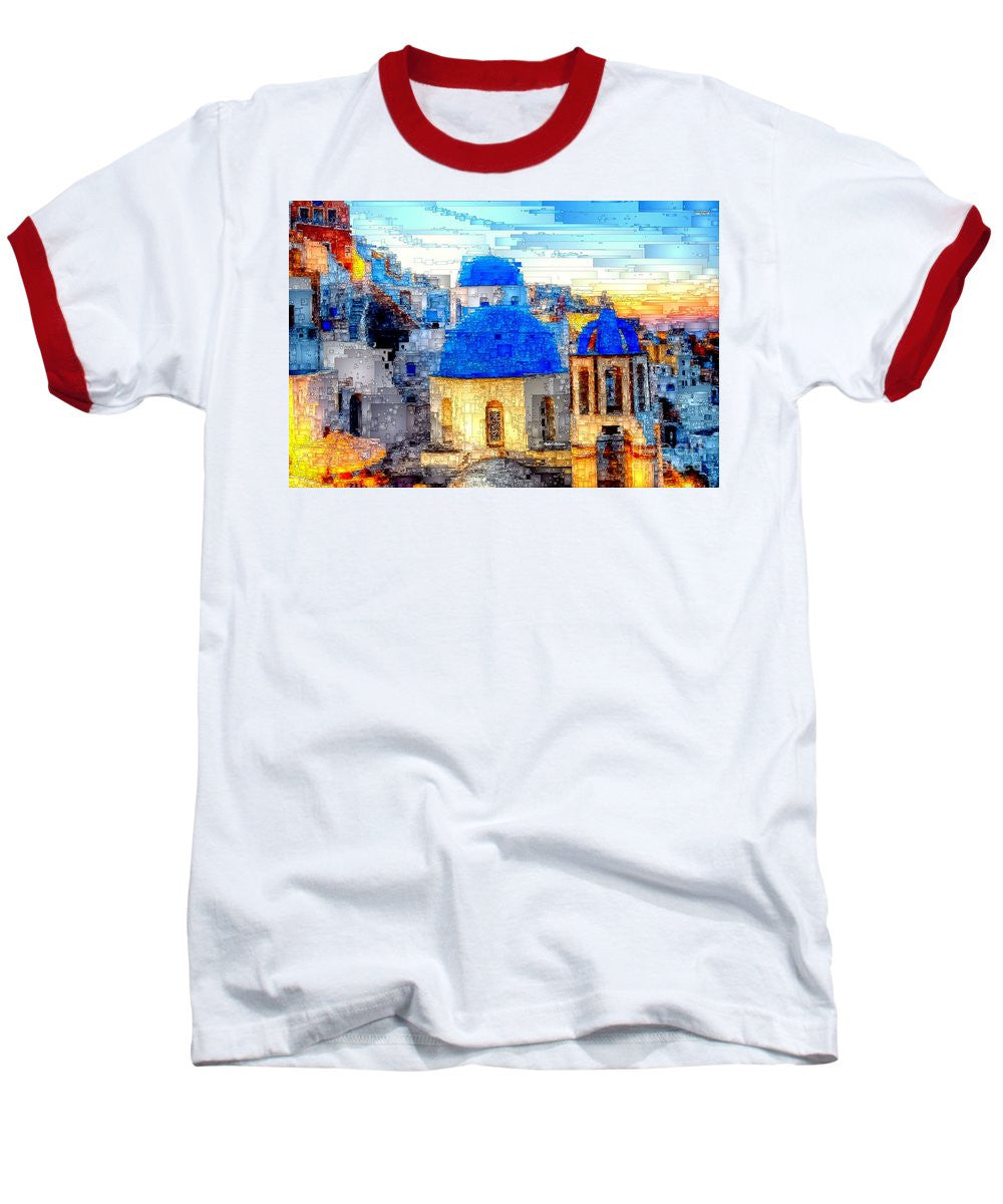 Baseball T-Shirt - Santorini Island, Greece