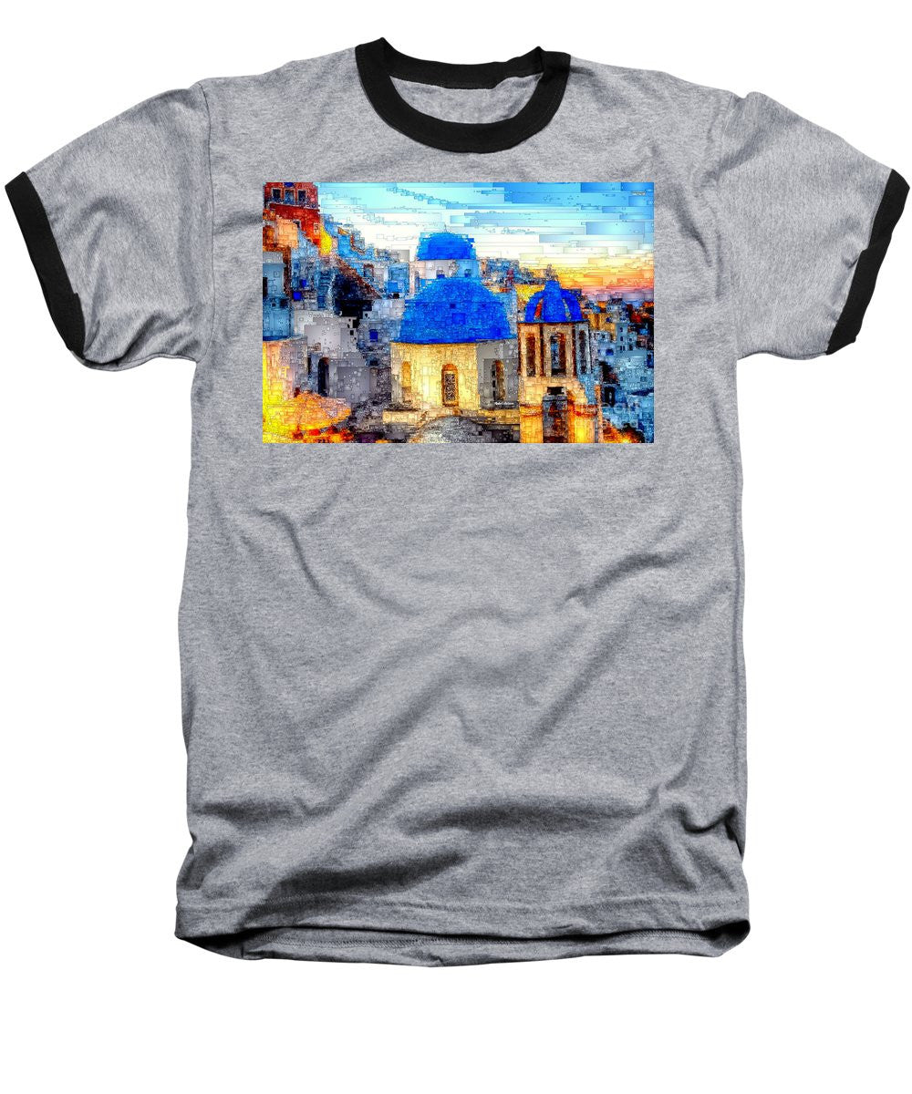 Baseball T-Shirt - Santorini Island, Greece