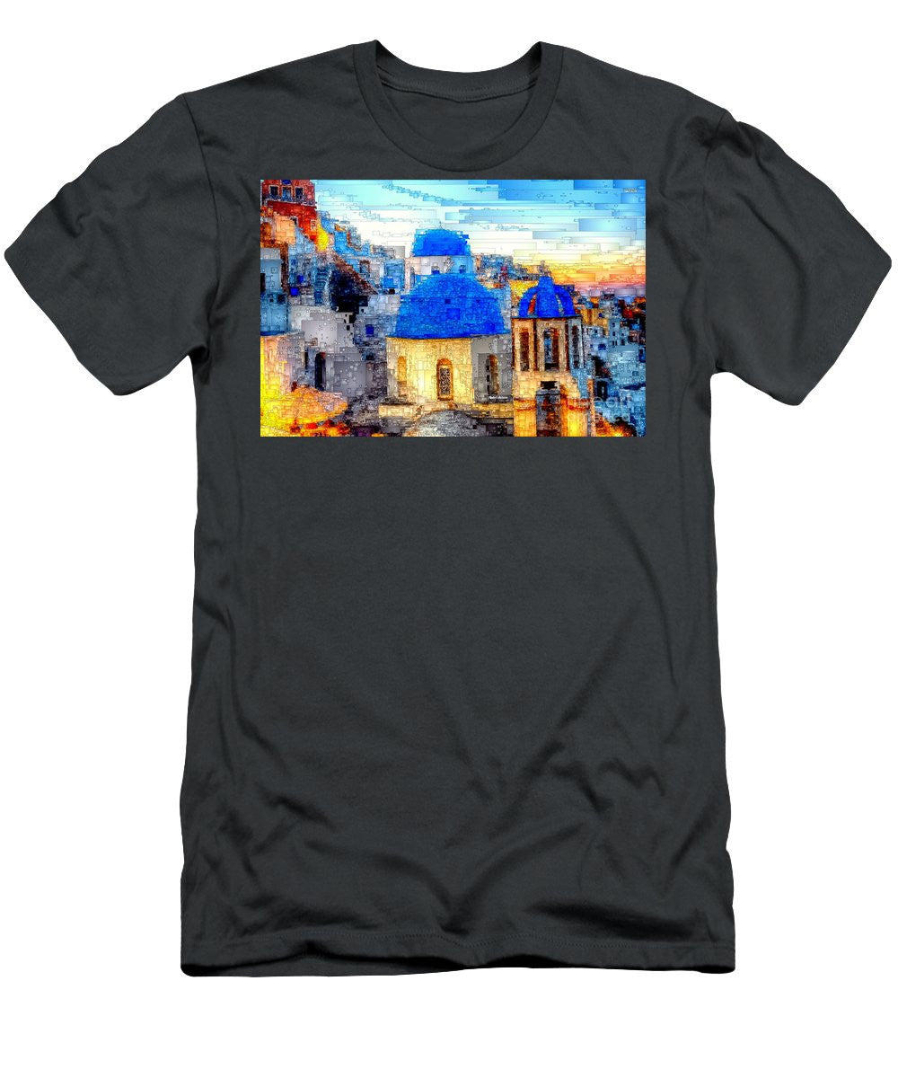 T-shirt pour homme (coupe ajustée) - Île de Santorin, Grèce