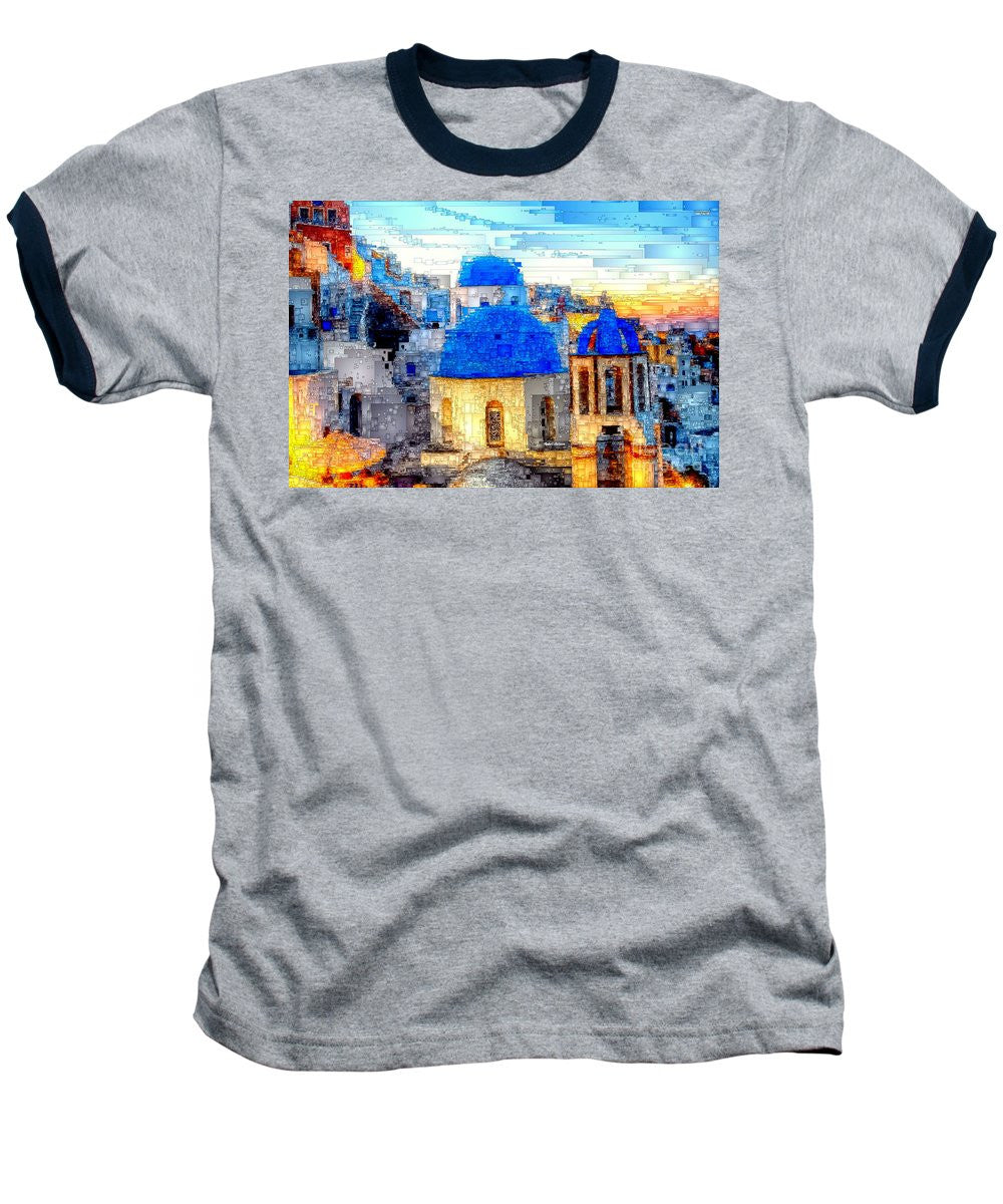 Baseball T-Shirt - Santorini Island, Greece