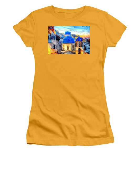 T-shirt pour femme (coupe junior) - Île de Santorin, Grèce