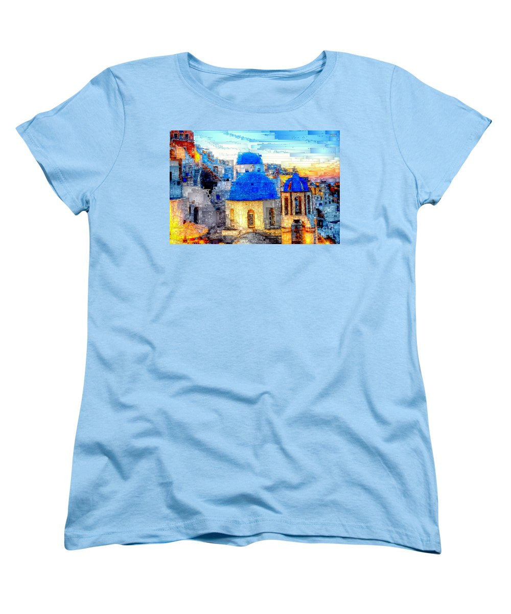 T-shirt pour femme (coupe standard) - Île de Santorin, Grèce