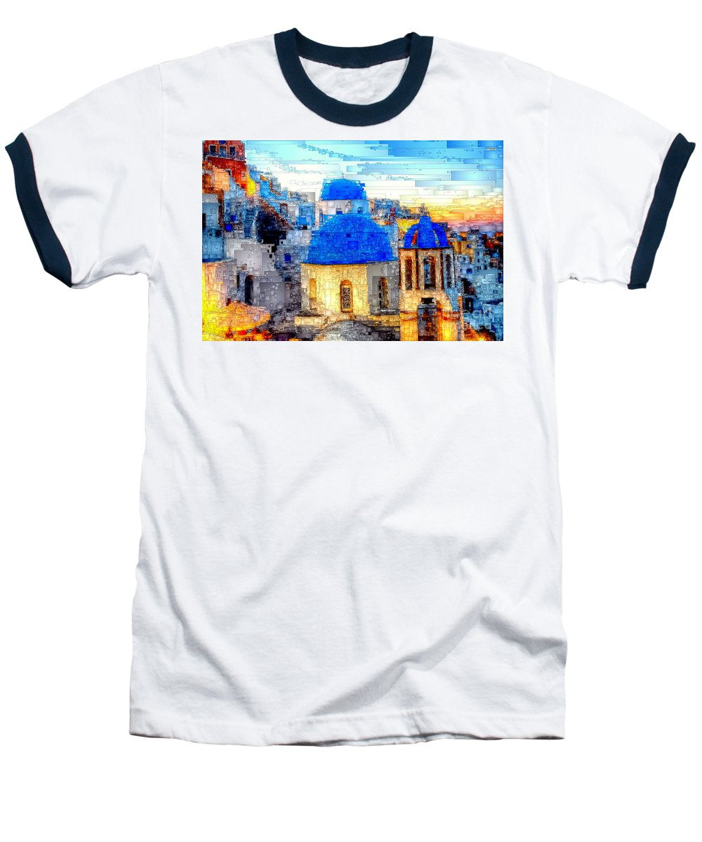 Baseball T-Shirt - Santorini Island, Greece