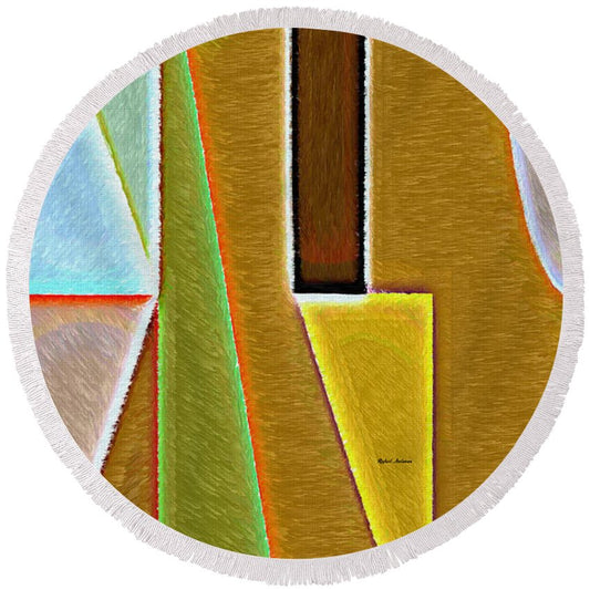 Scene With Sensitive Abstraction - Round Beach Towel