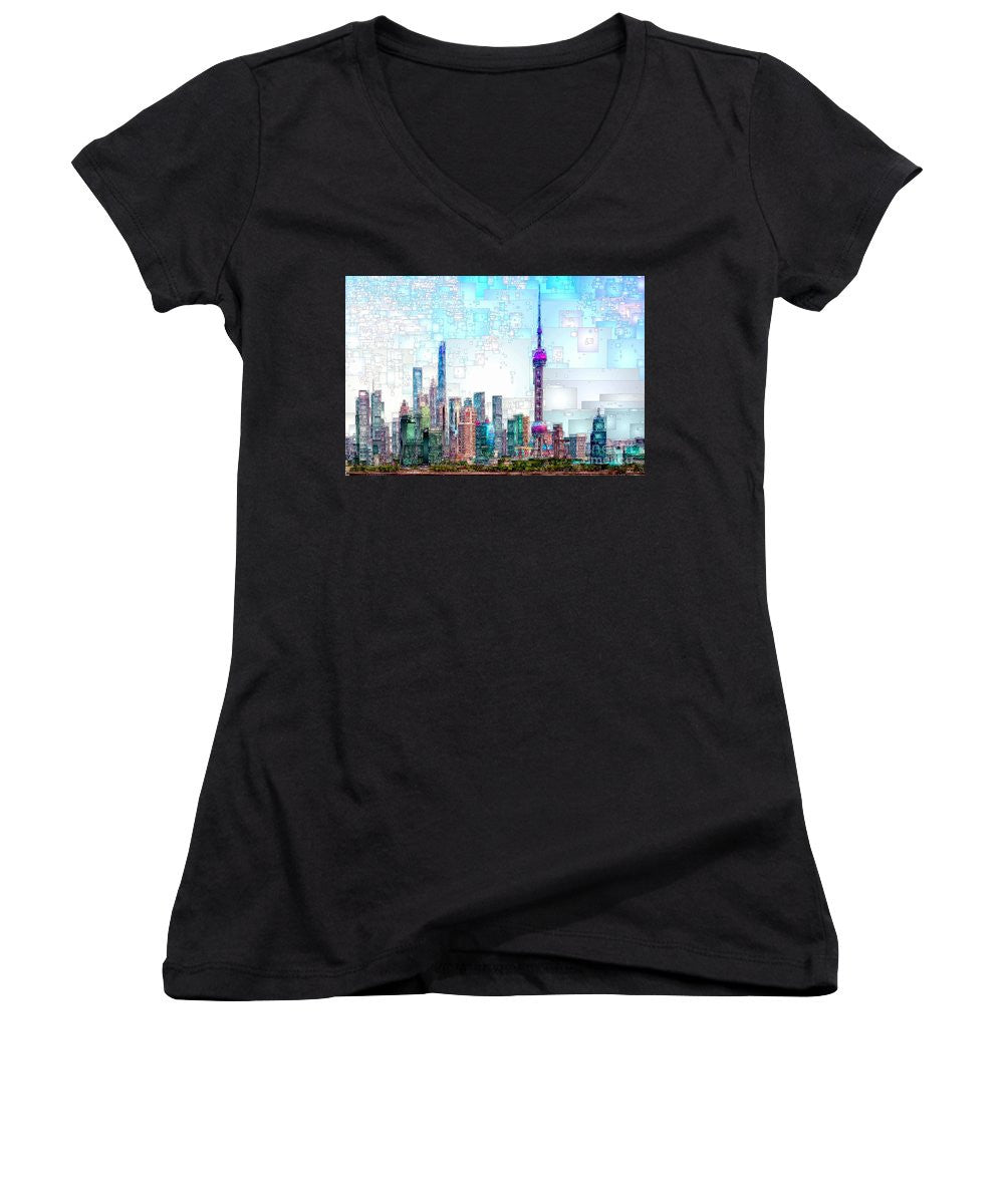 Women's V-Neck T-Shirt (Junior Cut) - Shanghai, China