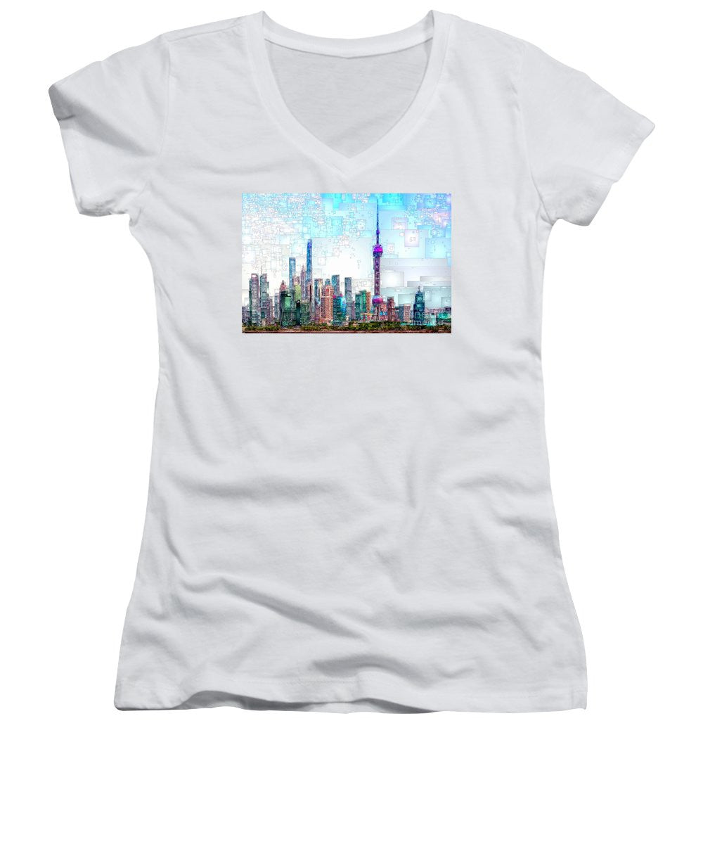 Women's V-Neck T-Shirt (Junior Cut) - Shanghai, China