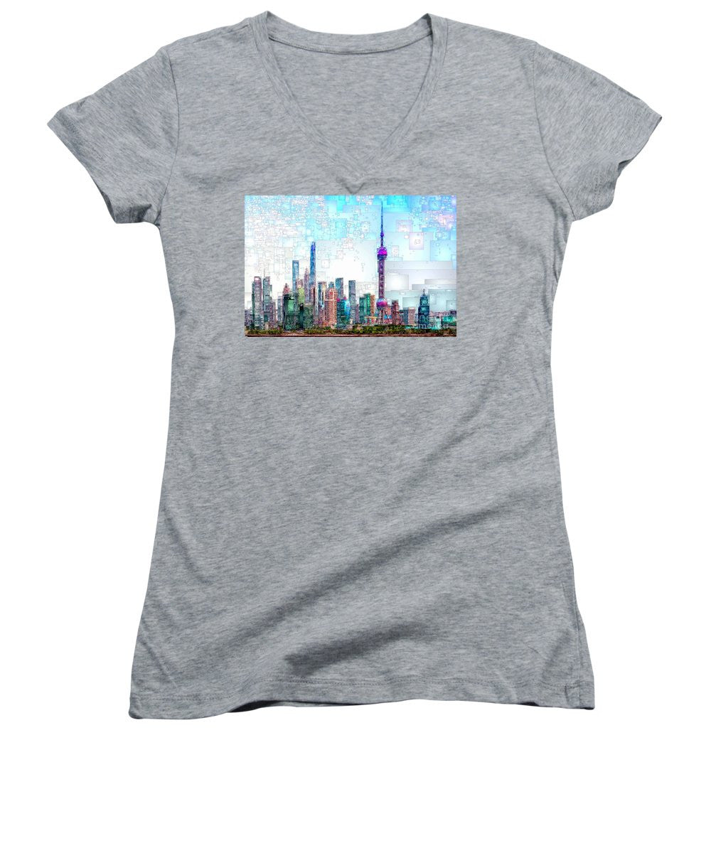 Women's V-Neck T-Shirt (Junior Cut) - Shanghai, China