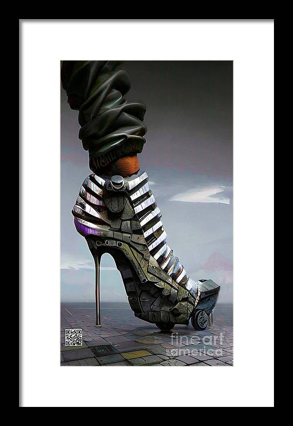Shoes made for walking in 2030 - Framed Print