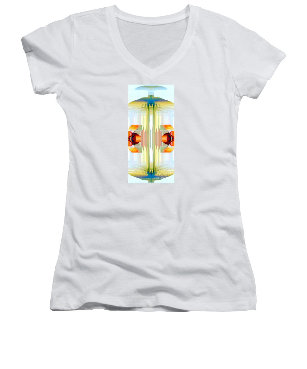 Women's V-Neck T-Shirt (Junior Cut) - Spin Abstract