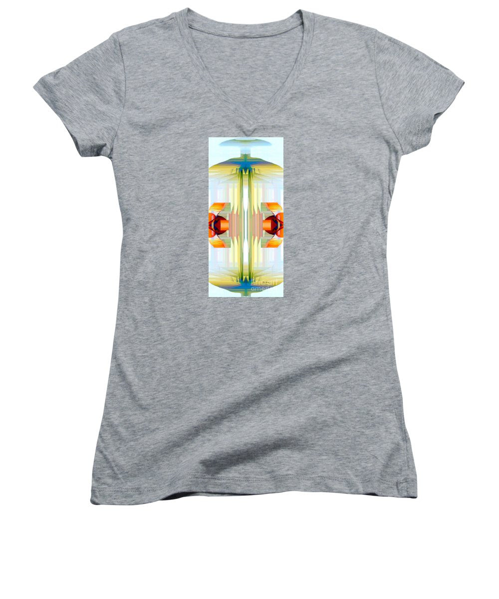 Women's V-Neck T-Shirt (Junior Cut) - Spin Abstract