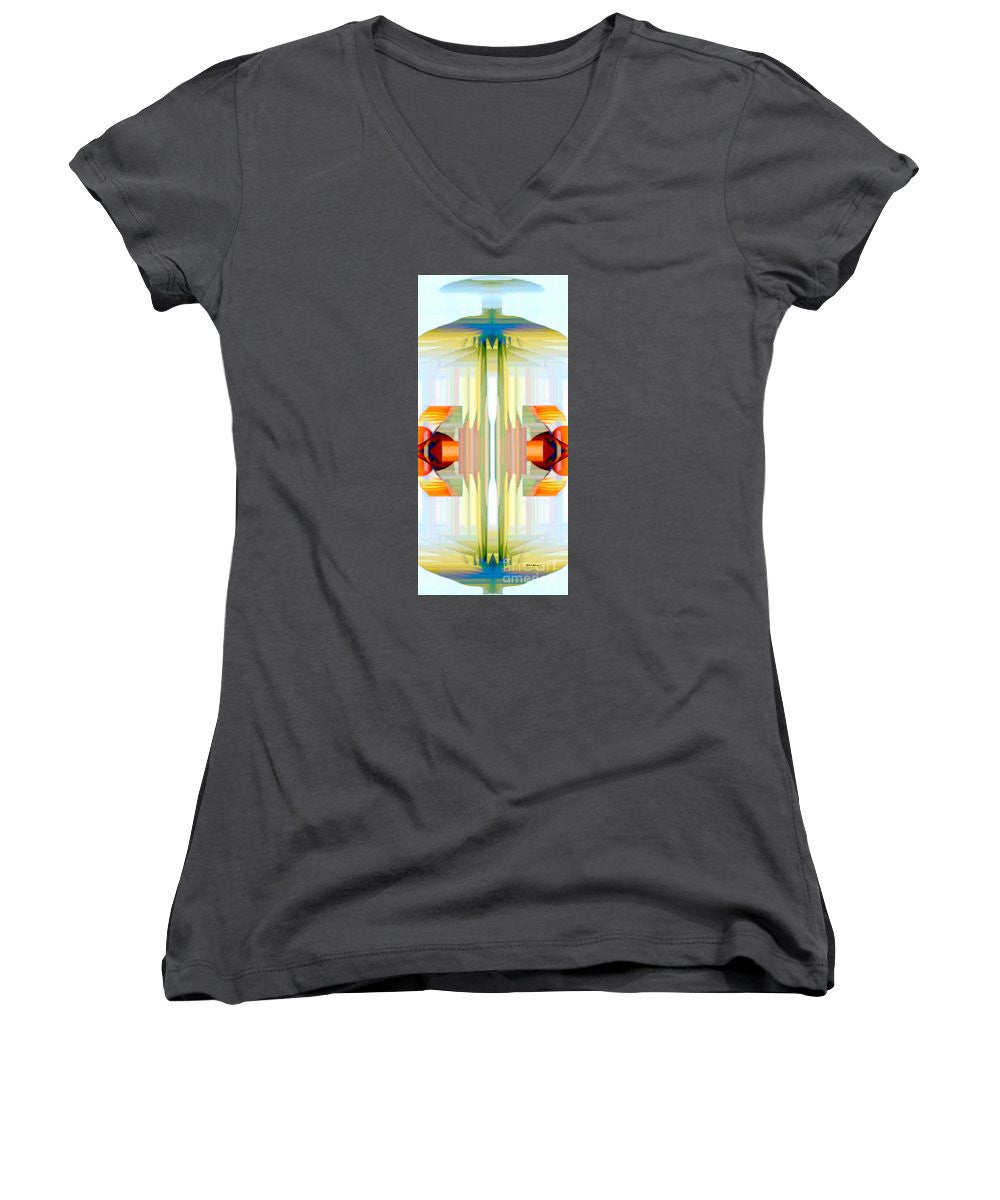 Women's V-Neck T-Shirt (Junior Cut) - Spin Abstract