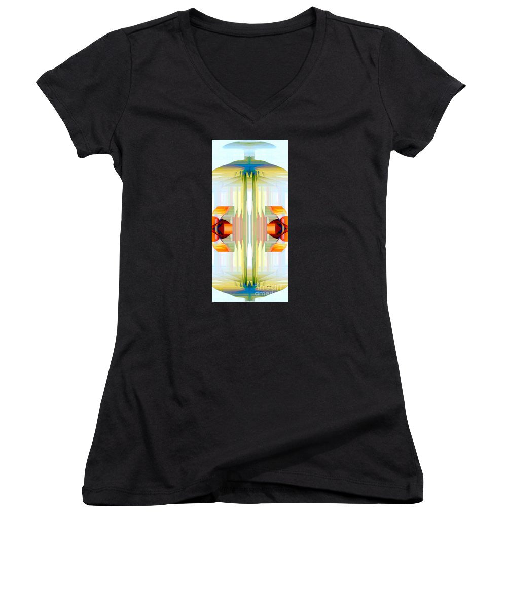 Women's V-Neck T-Shirt (Junior Cut) - Spin Abstract