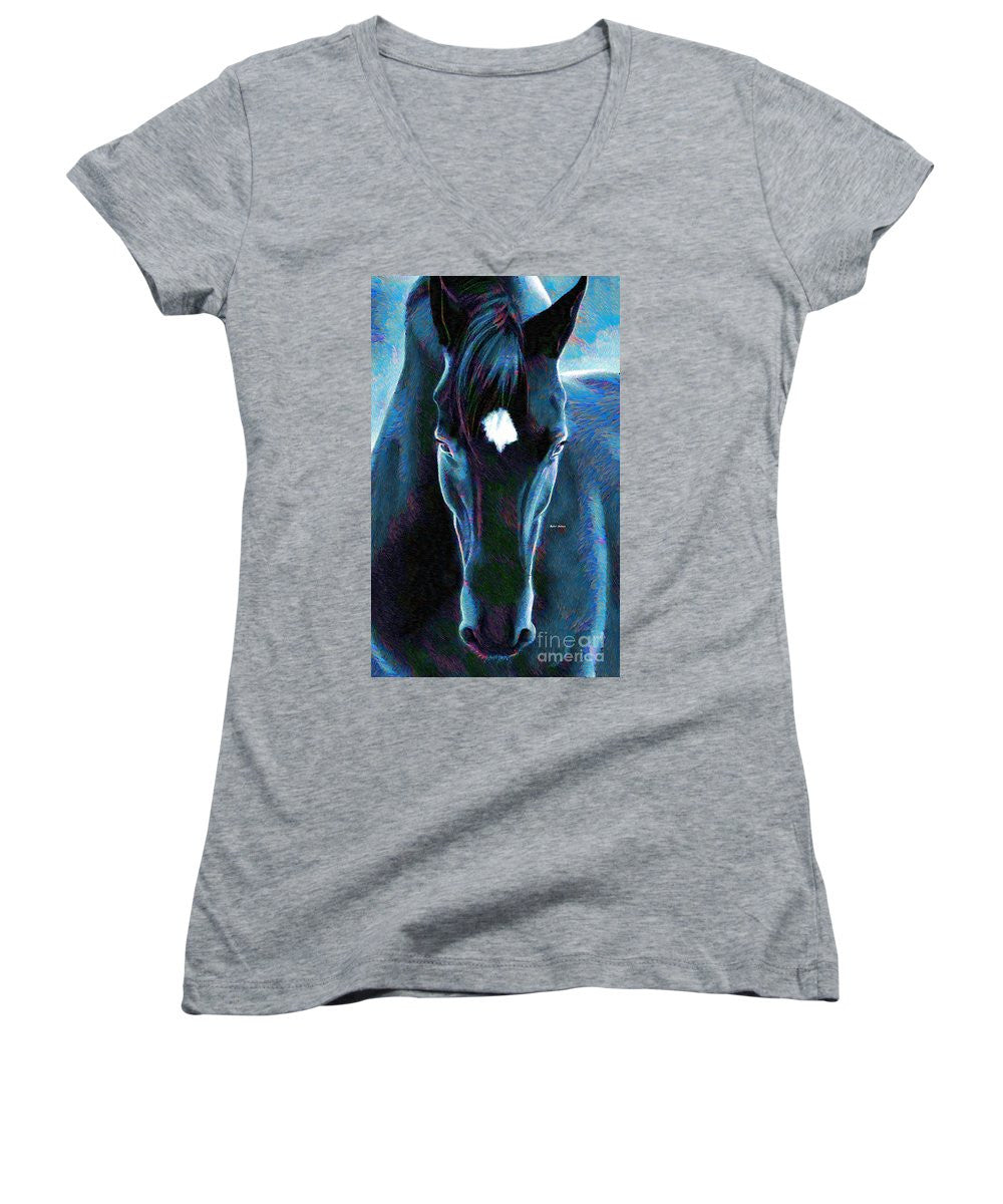 T-shirt col V pour femme (coupe junior) - Stallion