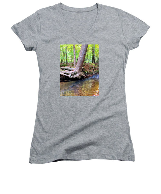 Women's V-Neck T-Shirt (Junior Cut) - Still Standing Tree