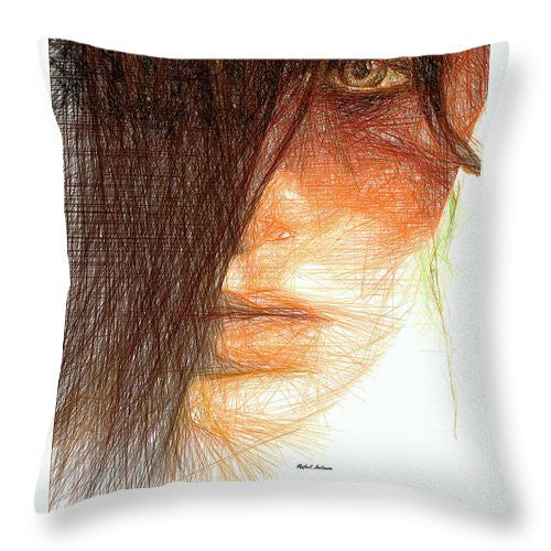 Throw Pillow - Studio Portrait In Pencil 215