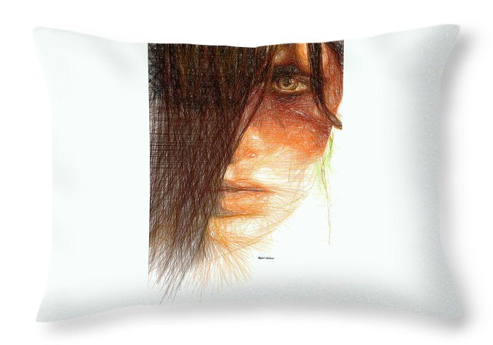 Throw Pillow - Studio Portrait In Pencil 215