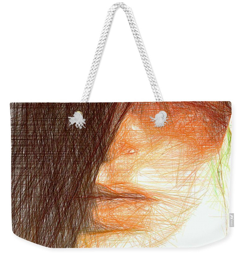 Sac fourre-tout pour week-end - Portrait en studio au crayon 215