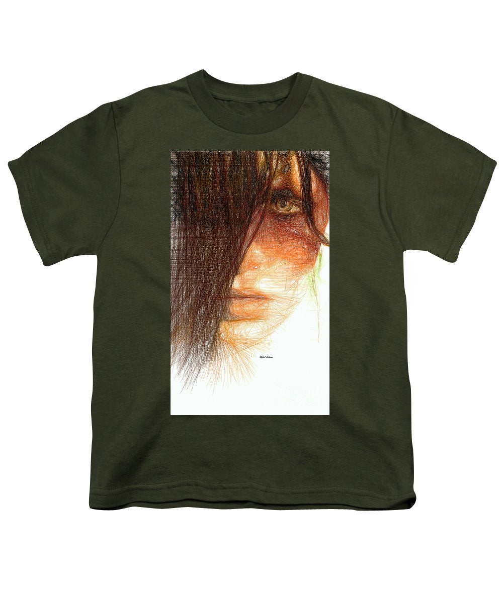 T-shirt pour jeunes - Portrait en studio au crayon 215