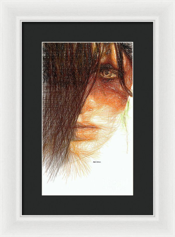 Framed Print - Studio Portrait In Pencil 215