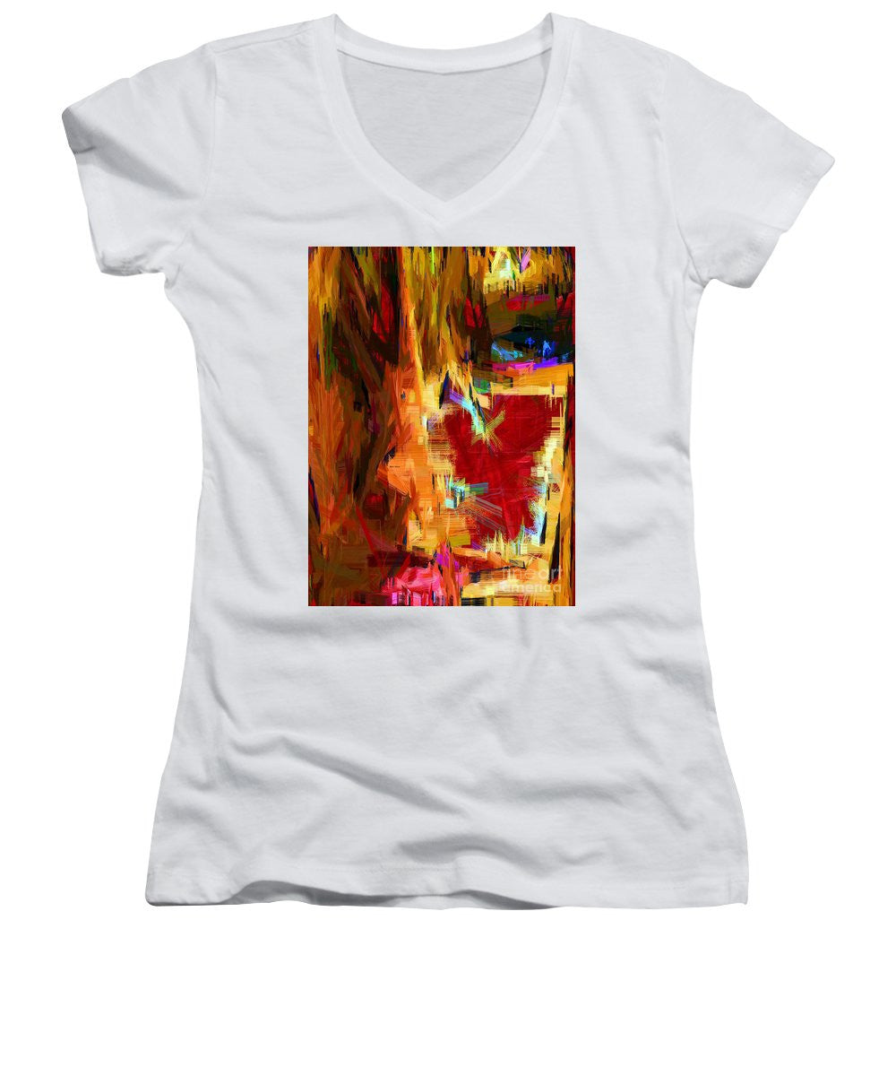 Women's V-Neck T-Shirt (Junior Cut) - Studio Portrait In Pencil 33