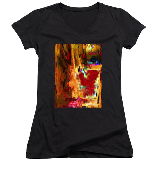 Women's V-Neck T-Shirt (Junior Cut) - Studio Portrait In Pencil 33