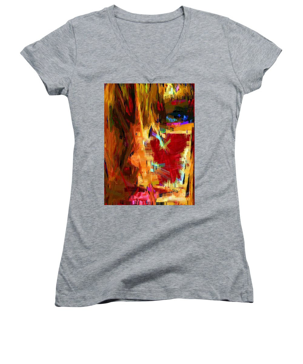 Women's V-Neck T-Shirt (Junior Cut) - Studio Portrait In Pencil 33