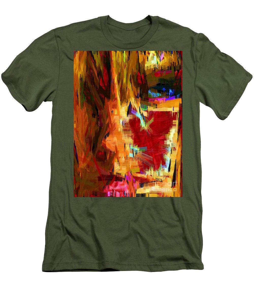 T-shirt pour homme (coupe ajustée) - Portrait en studio au crayon 33