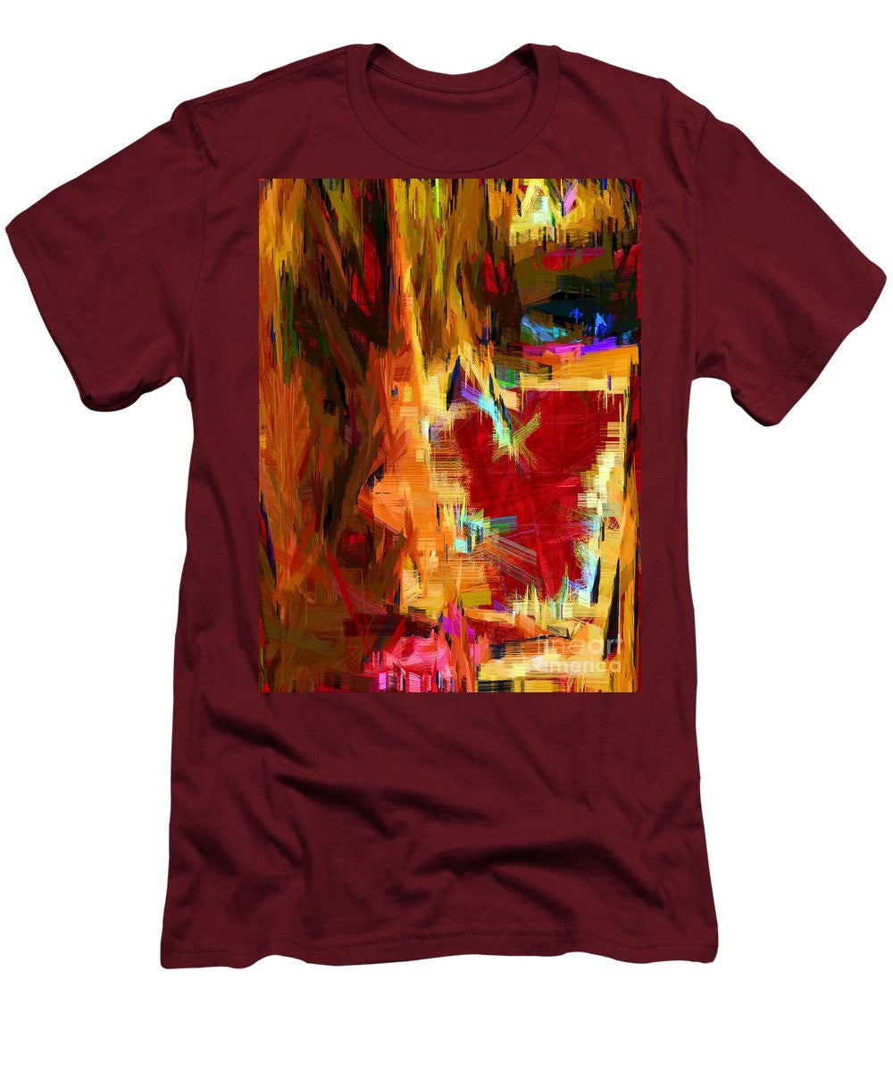 T-shirt pour homme (coupe ajustée) - Portrait en studio au crayon 33