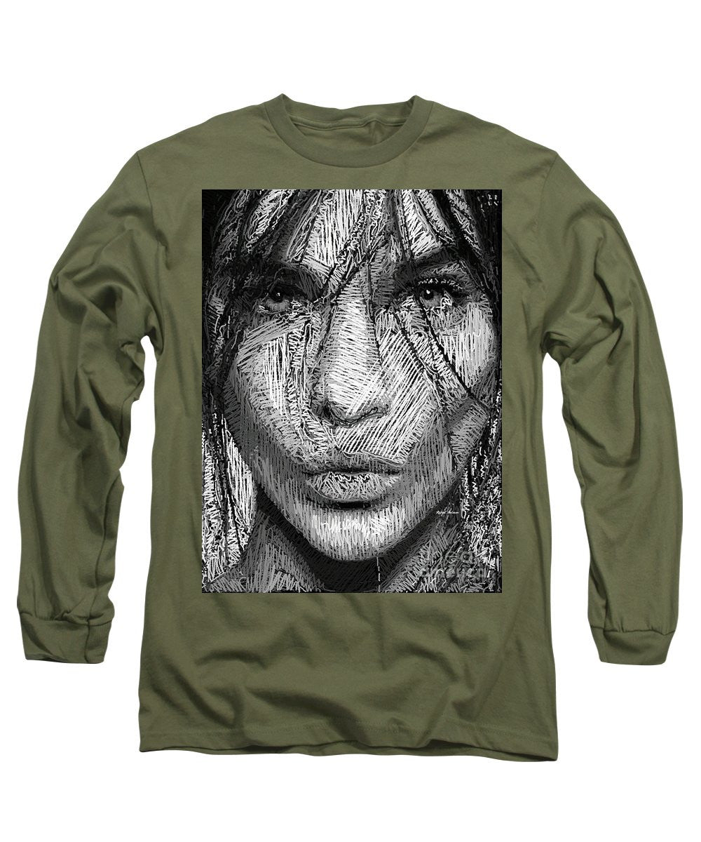 Long Sleeve T-Shirt - Studio Portrait In Pencil 36