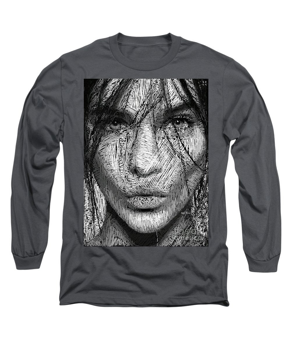 Long Sleeve T-Shirt - Studio Portrait In Pencil 36