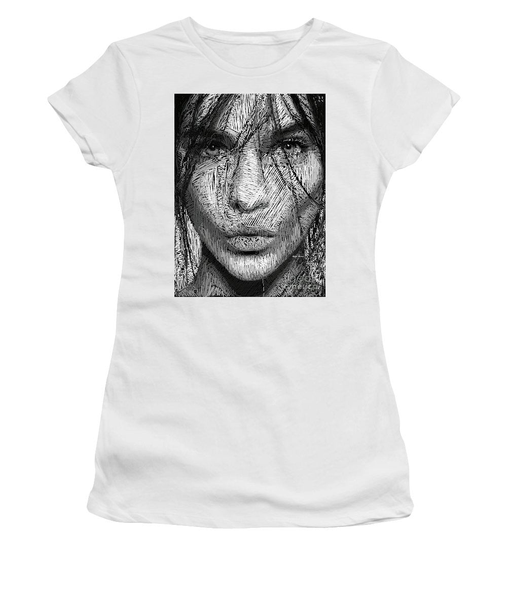 Women's T-Shirt (Junior Cut) - Studio Portrait In Pencil 36