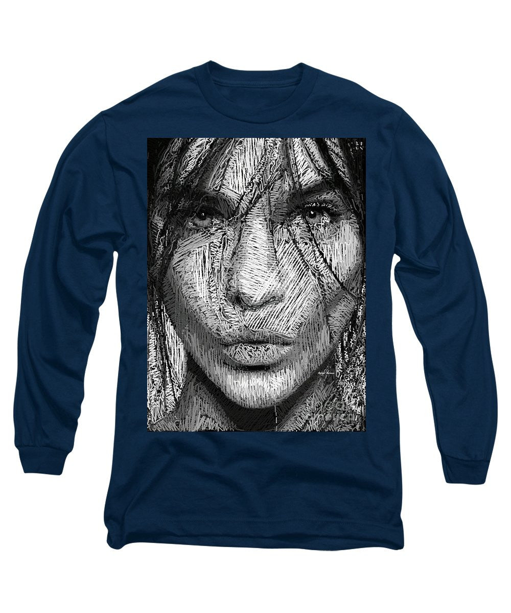 Long Sleeve T-Shirt - Studio Portrait In Pencil 36