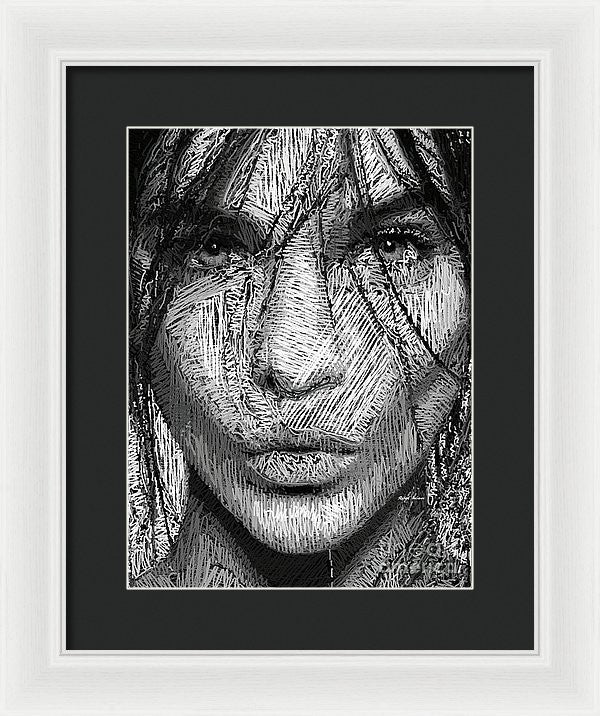 Framed Print - Studio Portrait In Pencil 36