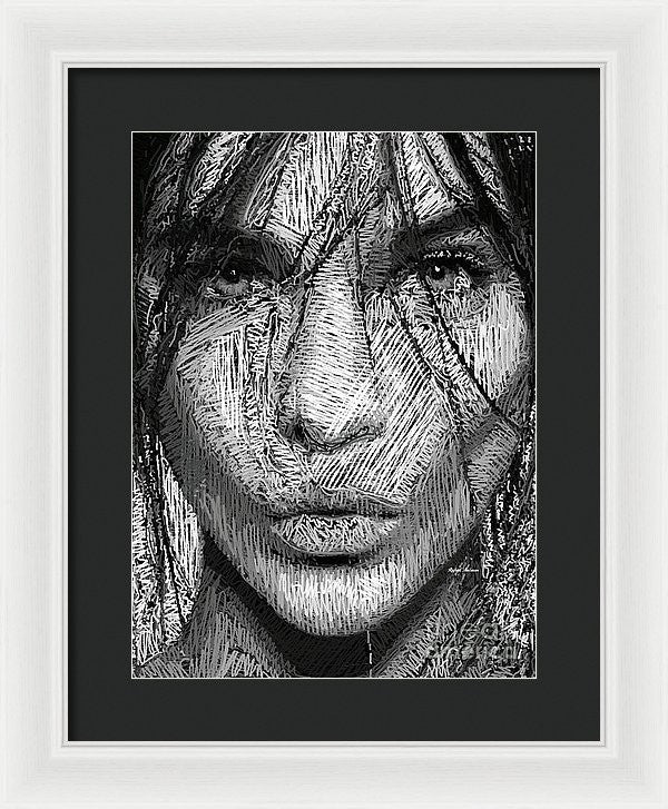 Framed Print - Studio Portrait In Pencil 36