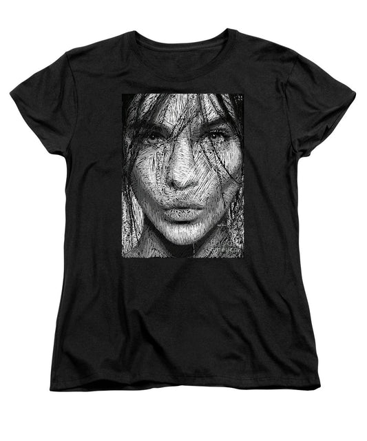 Women's T-Shirt (Standard Cut) - Studio Portrait In Pencil 36