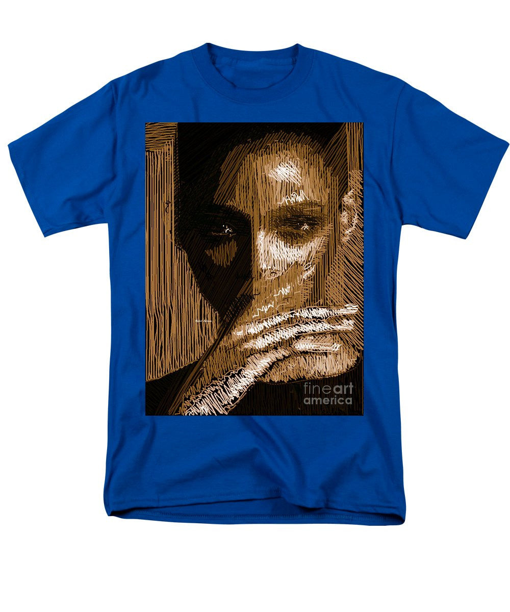 T-shirt pour homme (coupe standard) - Portrait en studio au crayon 37