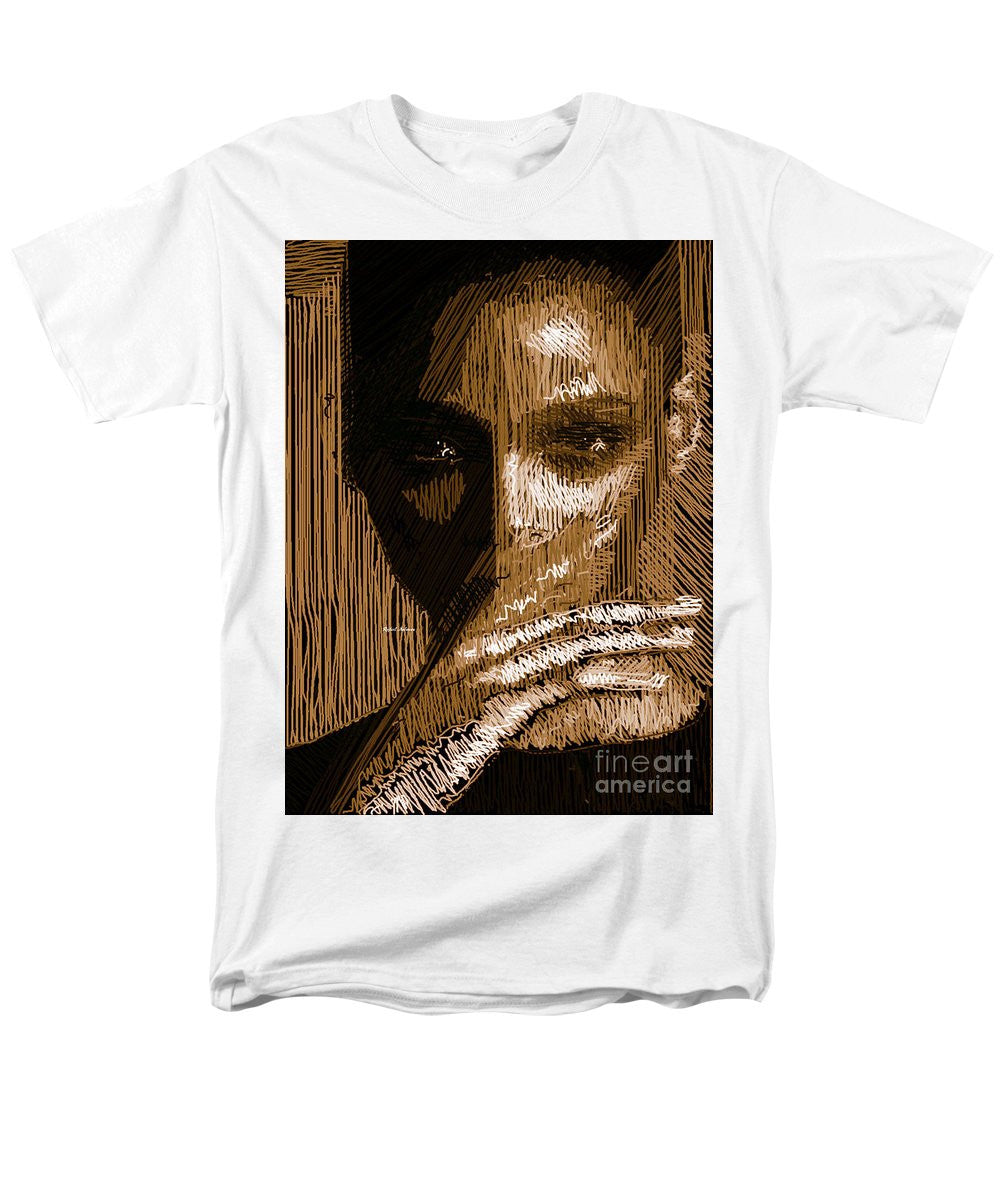 T-shirt pour homme (coupe standard) - Portrait en studio au crayon 37