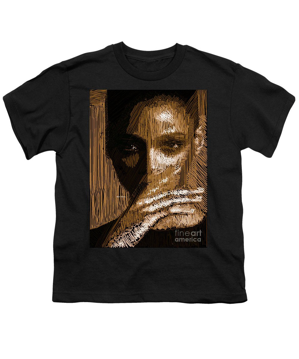 T-shirt pour jeunes - Portrait en studio au crayon 37