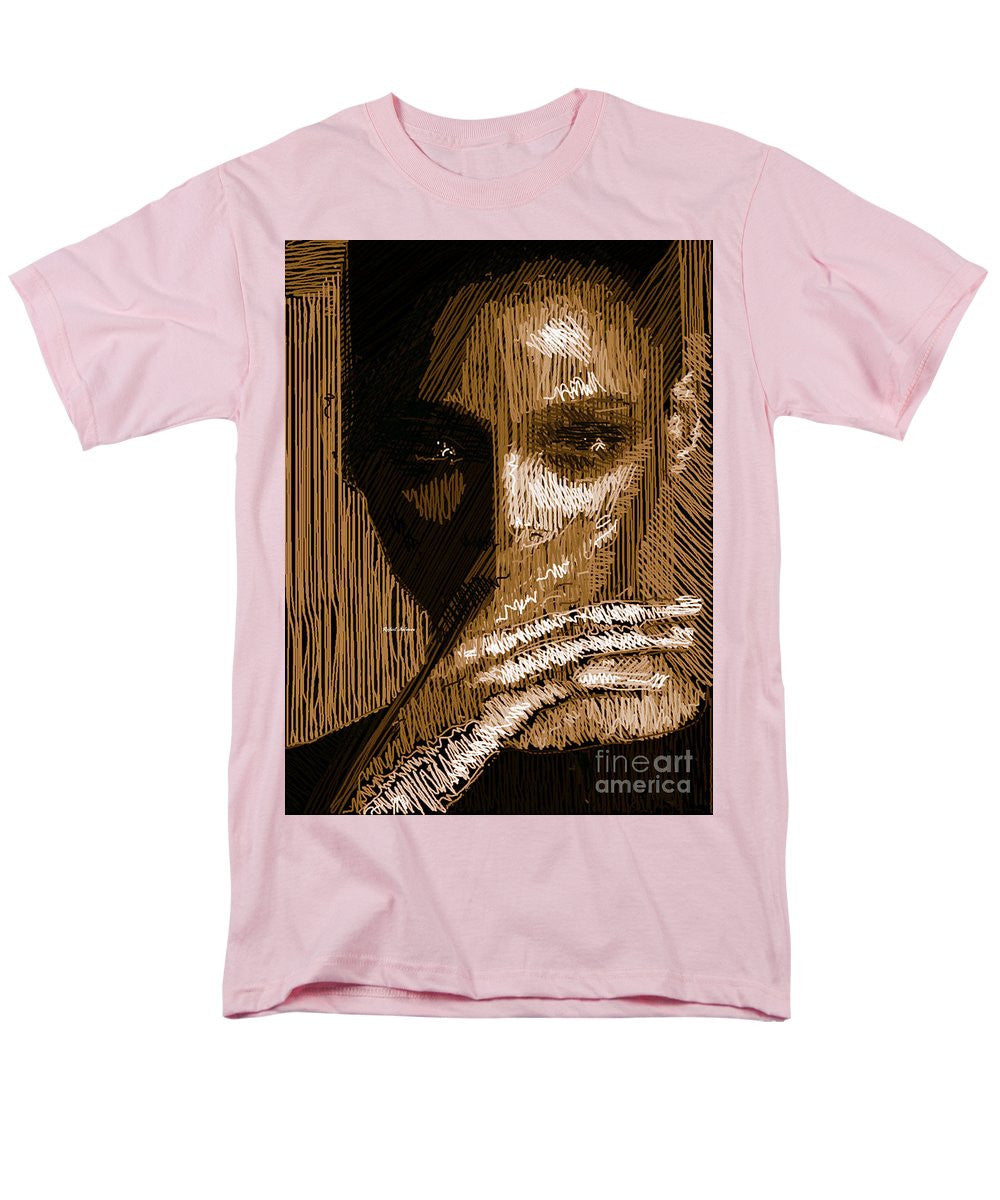 T-shirt pour homme (coupe standard) - Portrait en studio au crayon 37