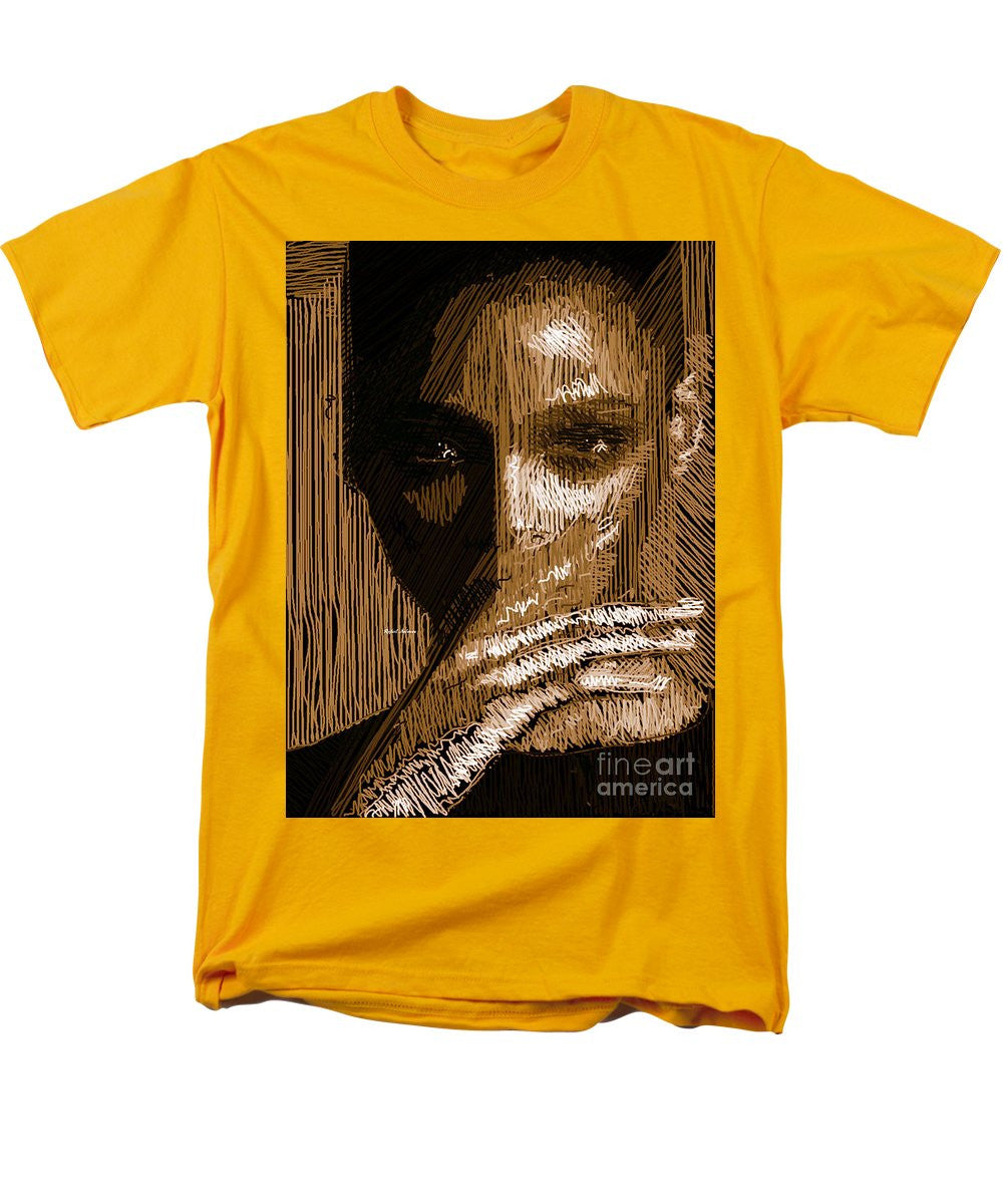 T-shirt pour homme (coupe standard) - Portrait en studio au crayon 37