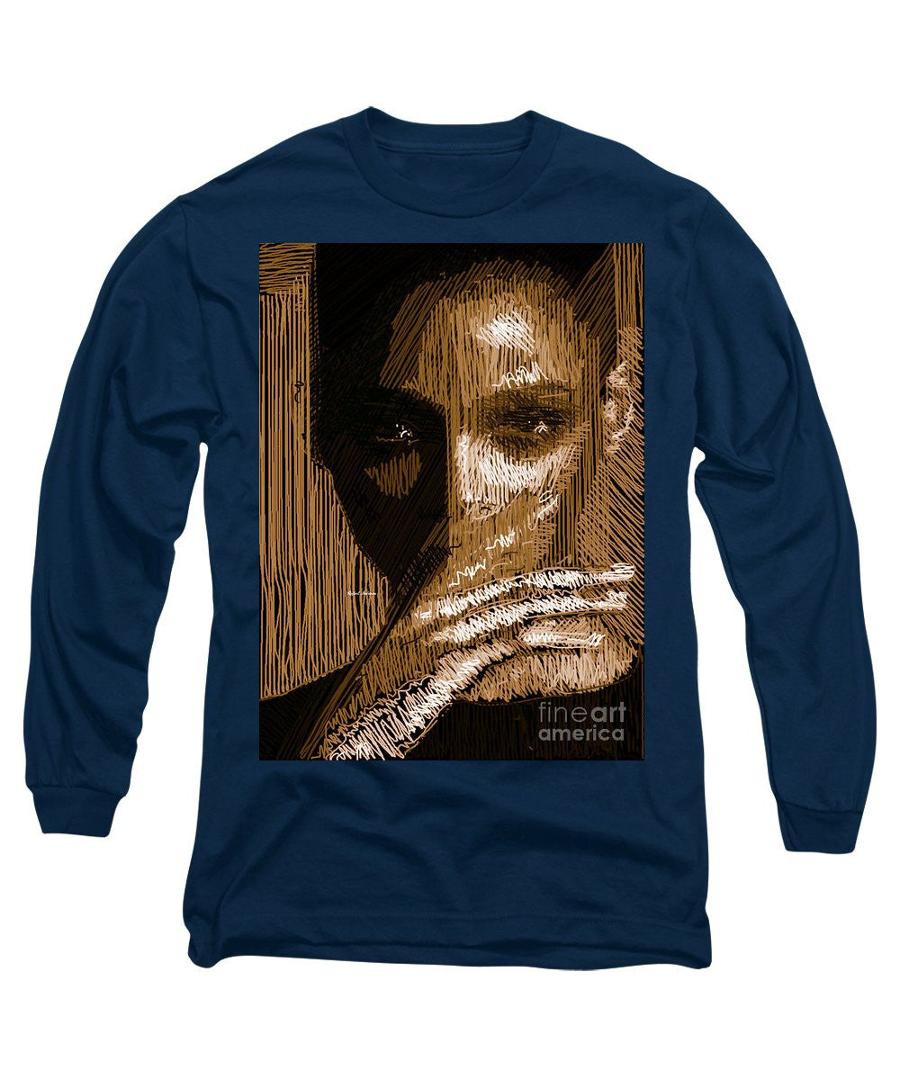 Long Sleeve T-Shirt - Studio Portrait In Pencil 37