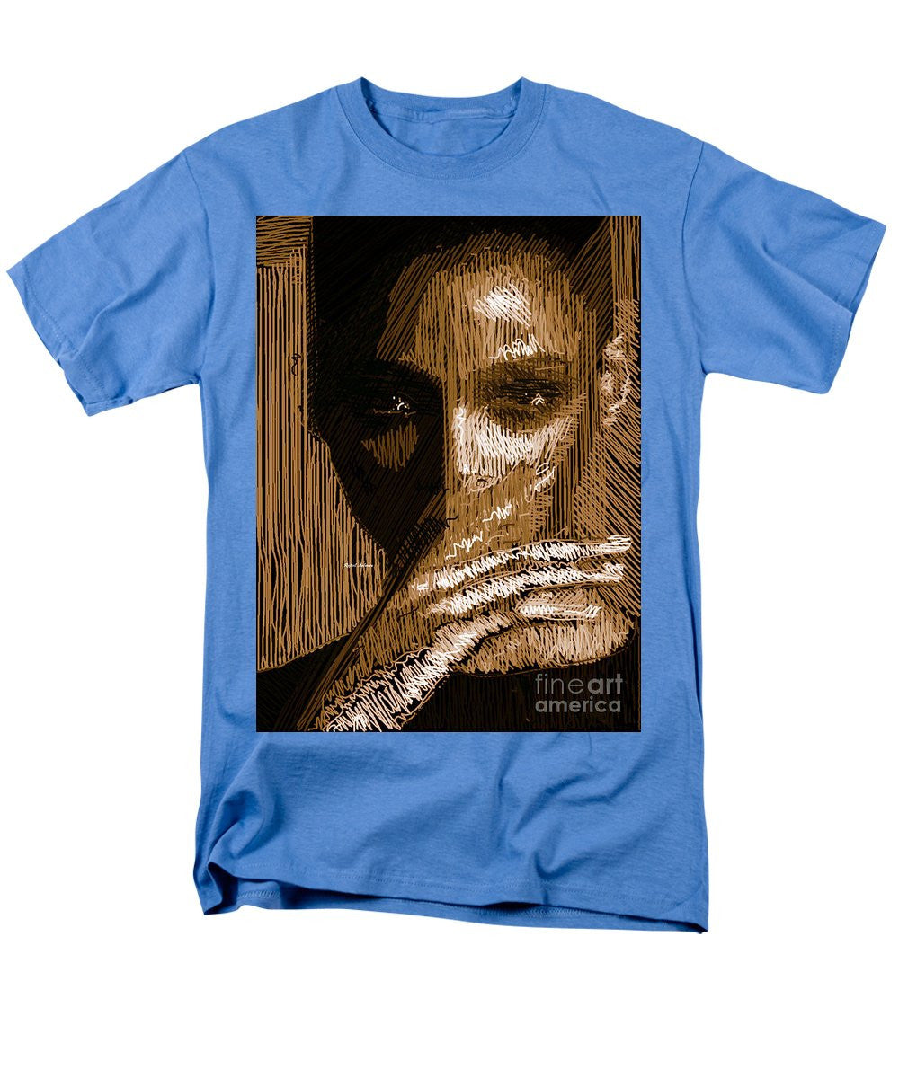 T-shirt pour homme (coupe standard) - Portrait en studio au crayon 37