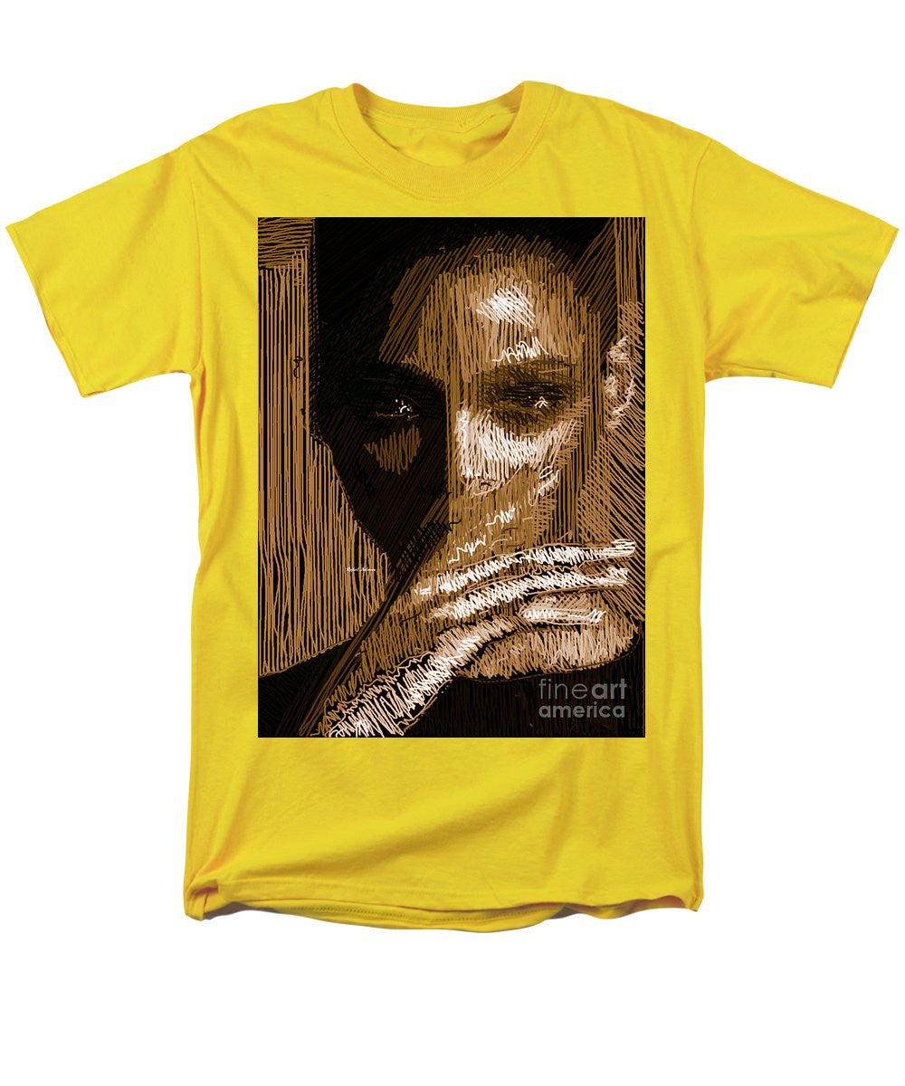 T-shirt pour homme (coupe standard) - Portrait en studio au crayon 37