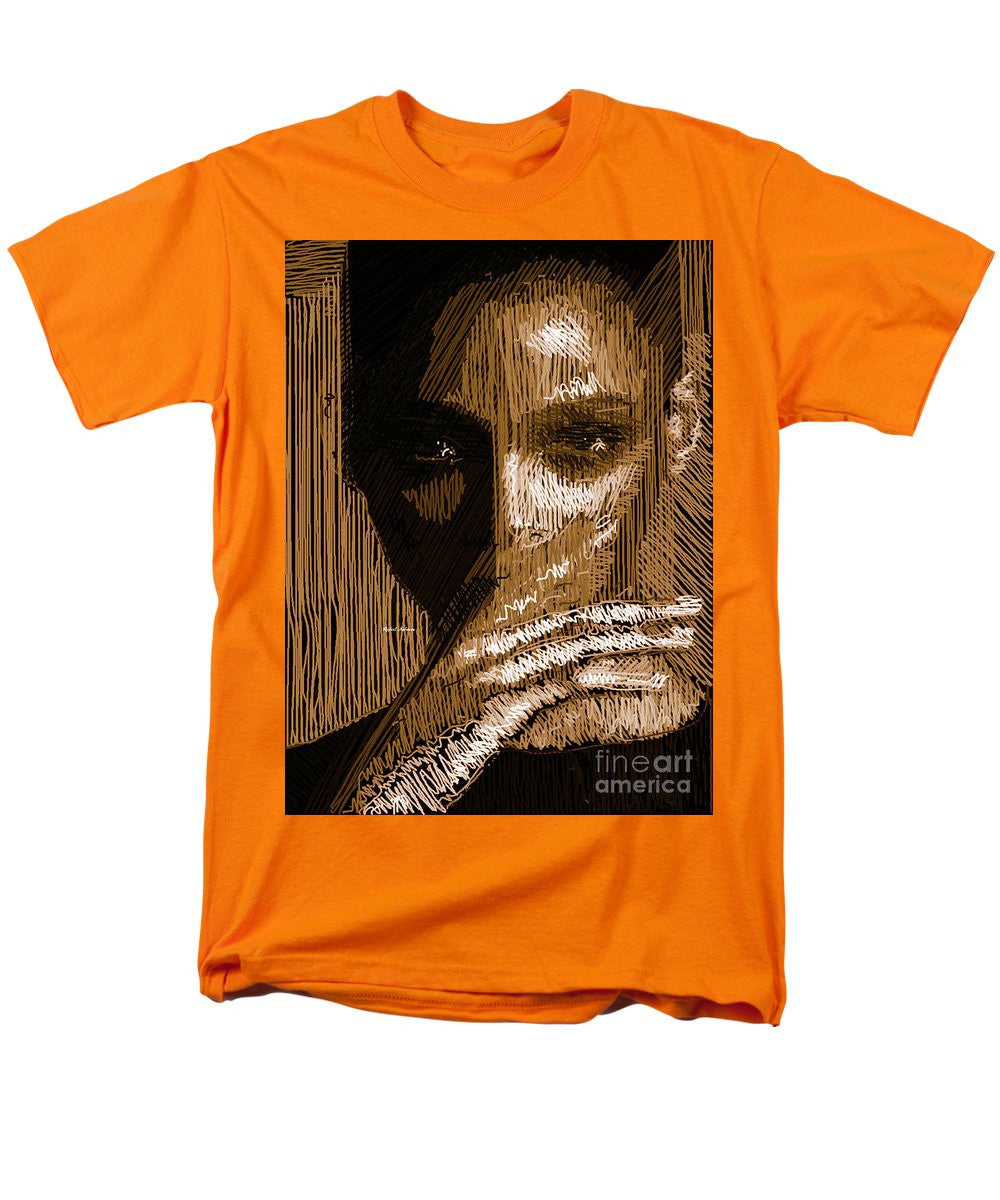 T-shirt pour homme (coupe standard) - Portrait en studio au crayon 37