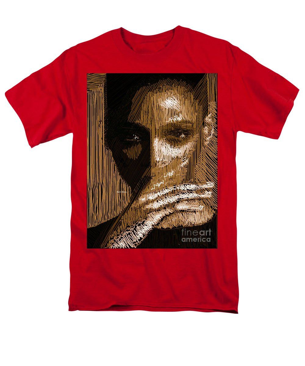 T-shirt pour homme (coupe standard) - Portrait en studio au crayon 37