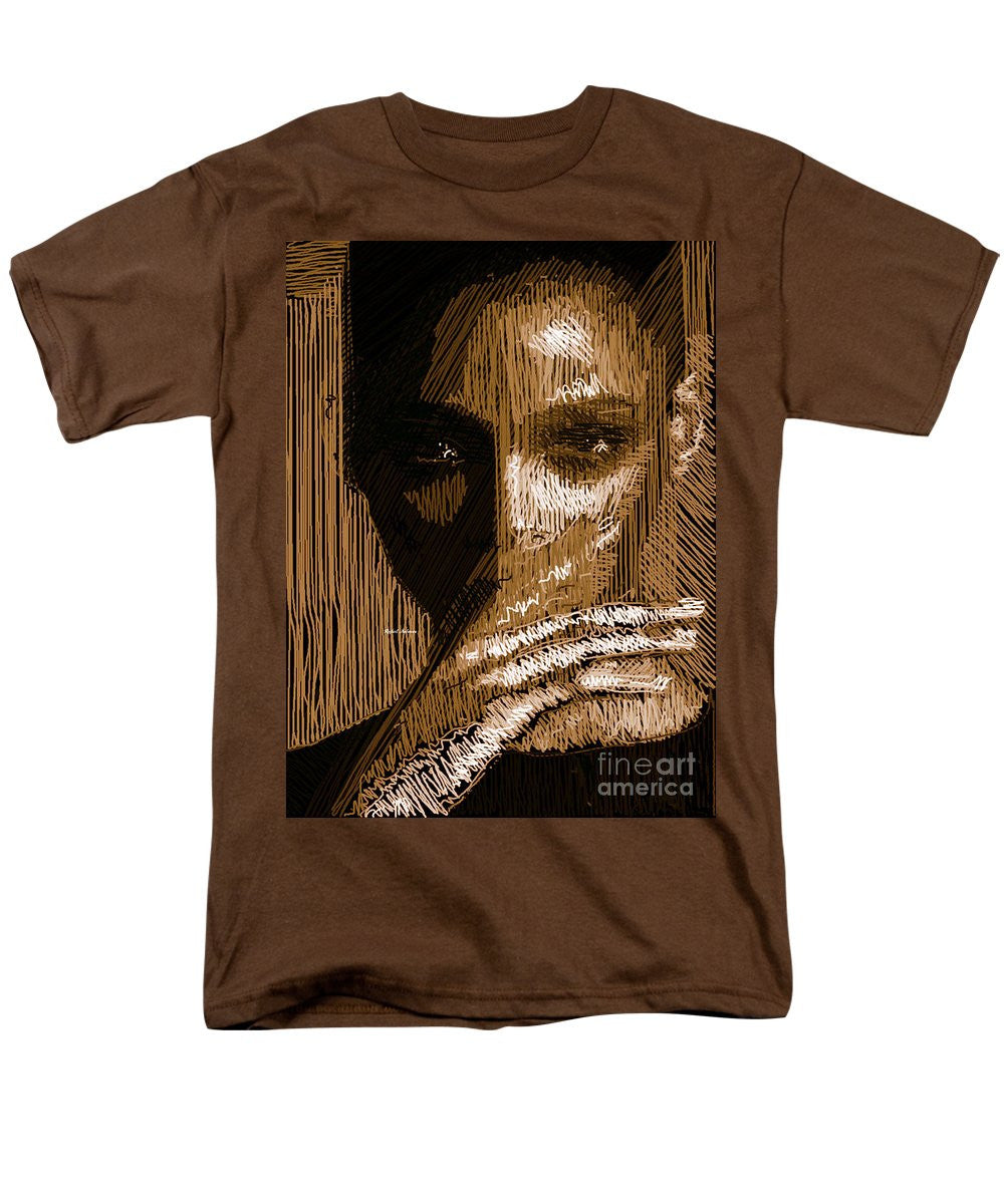 T-shirt pour homme (coupe standard) - Portrait en studio au crayon 37