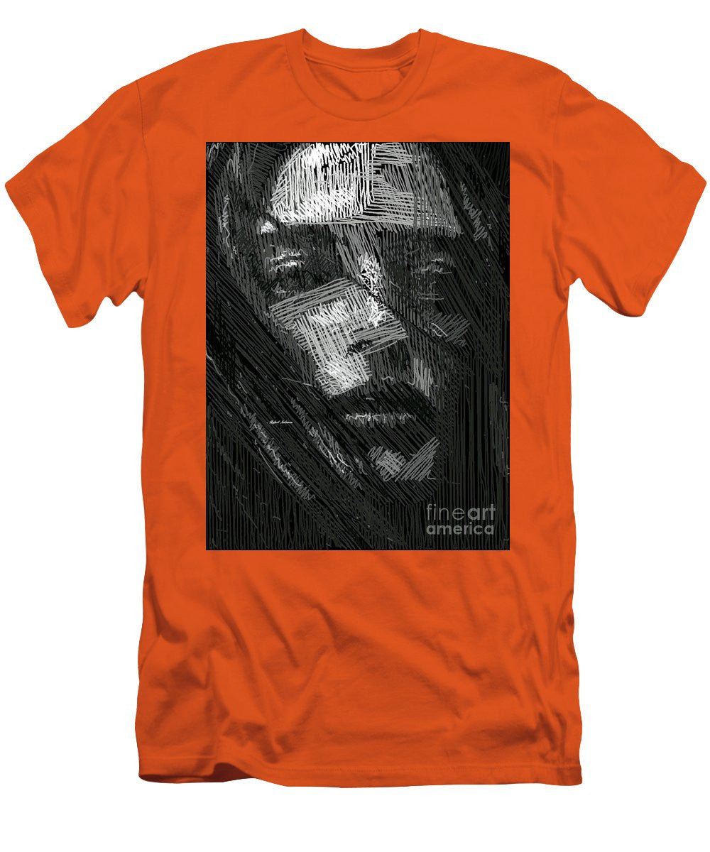 T-shirt pour homme (coupe ajustée) - Portrait en studio au crayon 38